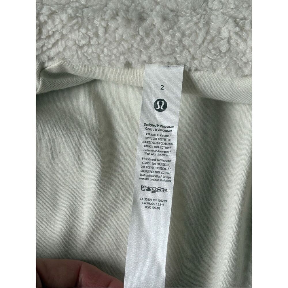 Lululemon Textured Fleece Collared Jacket size 2 Bone - Picture 7 of 16